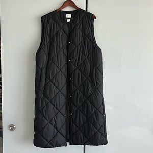 H & M long coat vest